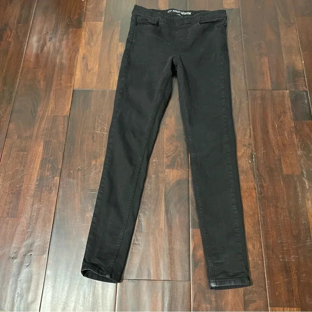 Harley Davidson Women’s High Rise Skinny Pull-On Jeans Size 27 Dark Wash Biker
